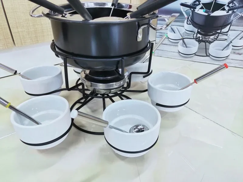 Kitchen gadgets DIY chocolate warmer cookware set candle holder porcelain cheese chocolate fountain fondue