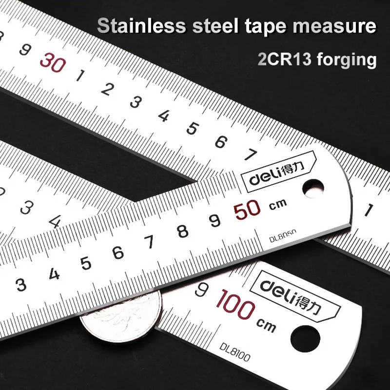 20/30cm Stainless Straight Ruler Steel Drafting Supplies Portable Hand ...