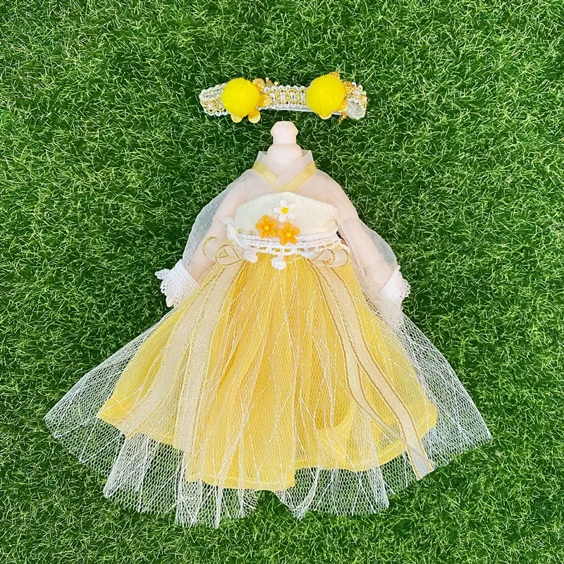 New 12cm Bjd Dress Changing Set 16cm Ob11 Doll Antique Hanfu Clothing Accessories for Children's Best Gift DIY Girl Toy Gift arabian style 25ml vintage perfume bottle antique butterfly metal empty glass dropper women girl gift