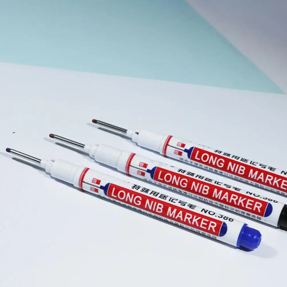 Waterproof Long Head Markers Deep Hole Pen Metal Carpenter