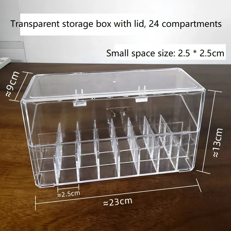 Watercolor Tube Storage Box Acrylic 16/28 Grid Lid Transparent Box Acrylic Oil Painting Gouache Storage Rack Art Tool