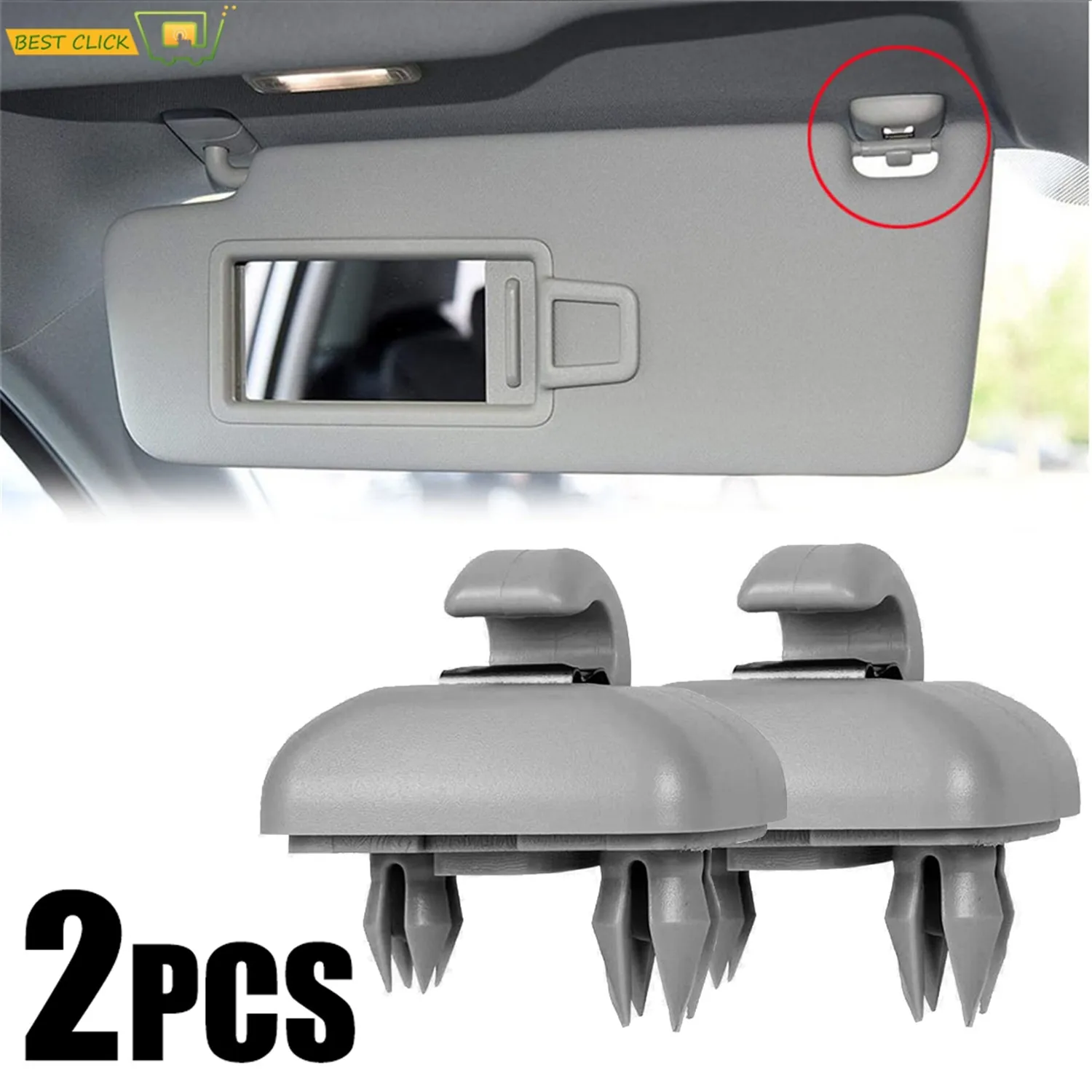 2 Pezzi Muslimah Sun Visor Clip Holder Hanger Grigio Adatto Per 2013-Up Audi A3 A4 A5 Q2 Q3 Q5 Tt Rs3 Rs4 Ricambi Auto