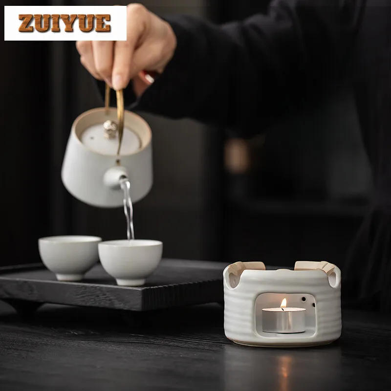 Coarse Pottery Handmade Tea Warmer Household Candle Teapot Warmer Zen Tea Stove Kettle Stand Items Equipment Collections