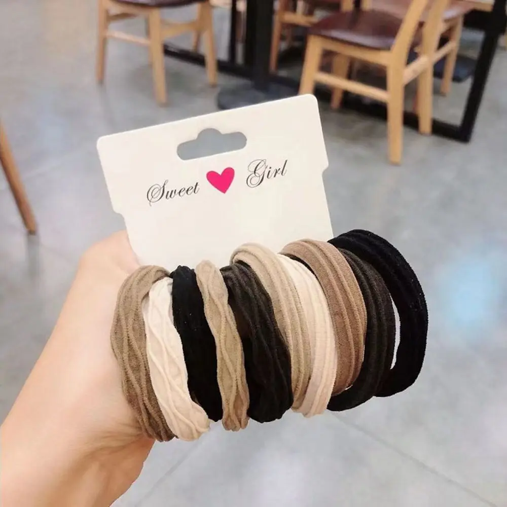 Durable Solid Color Seamless Ponytail Holder Women Female Hair Ties Korean Style Rubber Band Elastic Head Rope Basic Hair Rope