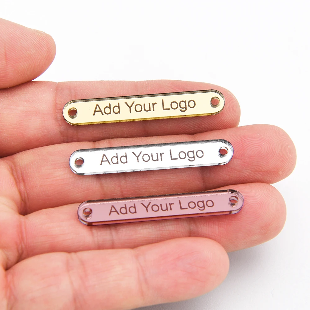 Customized Logo Product Tags Mirrored Acrylic Gift Tags Laser Cut Acrylic Name Logo Labels D1704 craft supplies custom labels plastic acrylic board