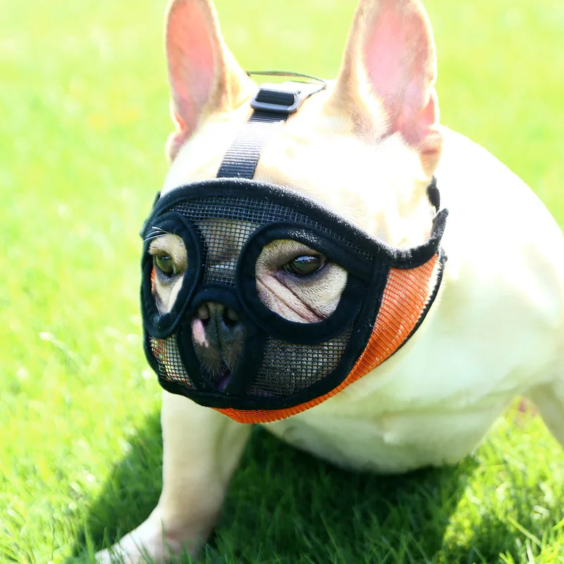 Dog Muzzles Adjustable Dog Mouth Breathable Cover Anti Bark Bite Mesh Dogs Mouth Muzzle Mask for French Bulldog Pug Pet Items