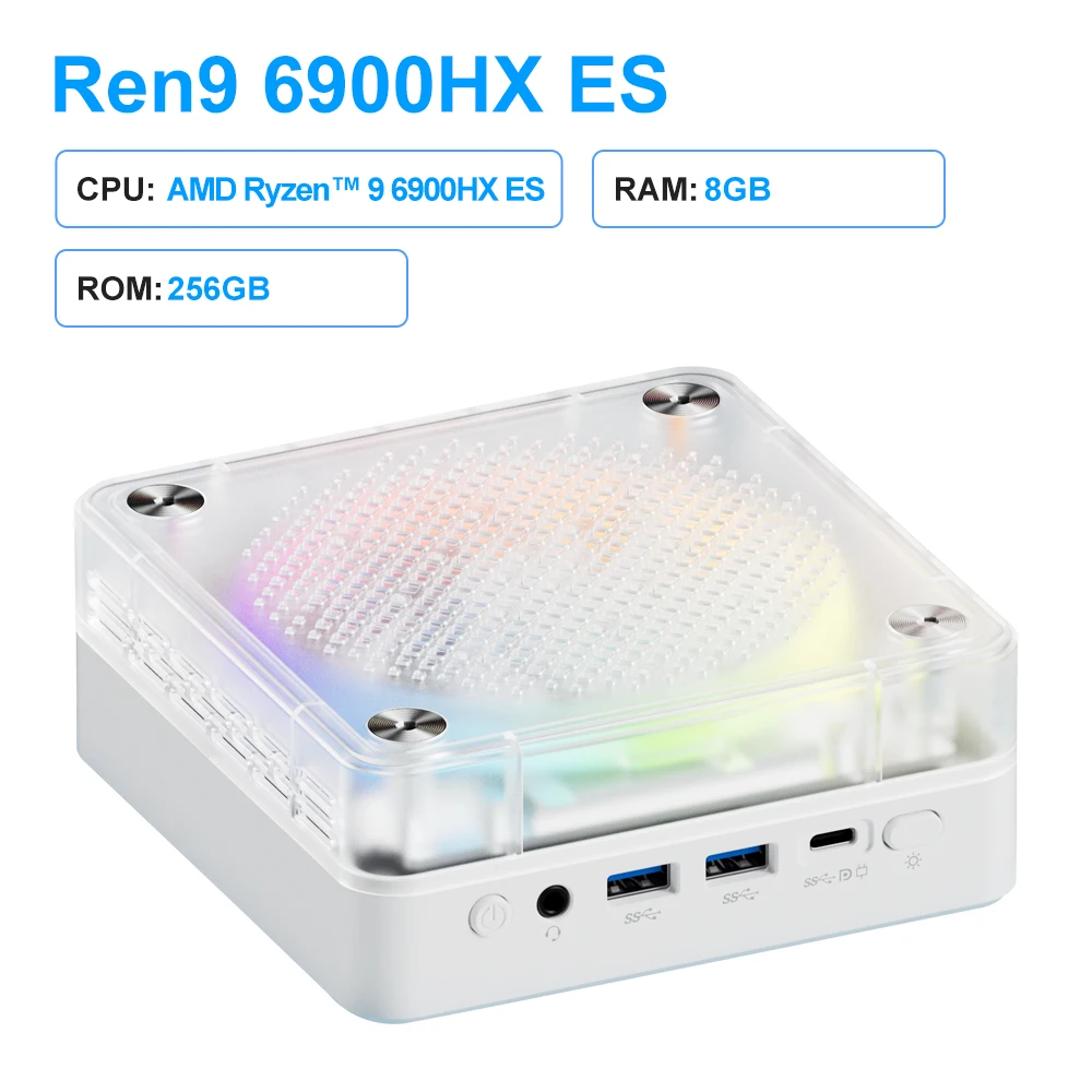 Genmachine New R9 6900HX ES Mini PC Windows 11 Ryzen WiFi 6 Gaming