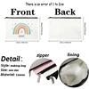 Love Rainbow Letter Cosmetic Bag Customize Name Canvas Zipper Pouch Lipstick Perfume Makeup Bags Pencil Case Teacher Bride Gift 5
