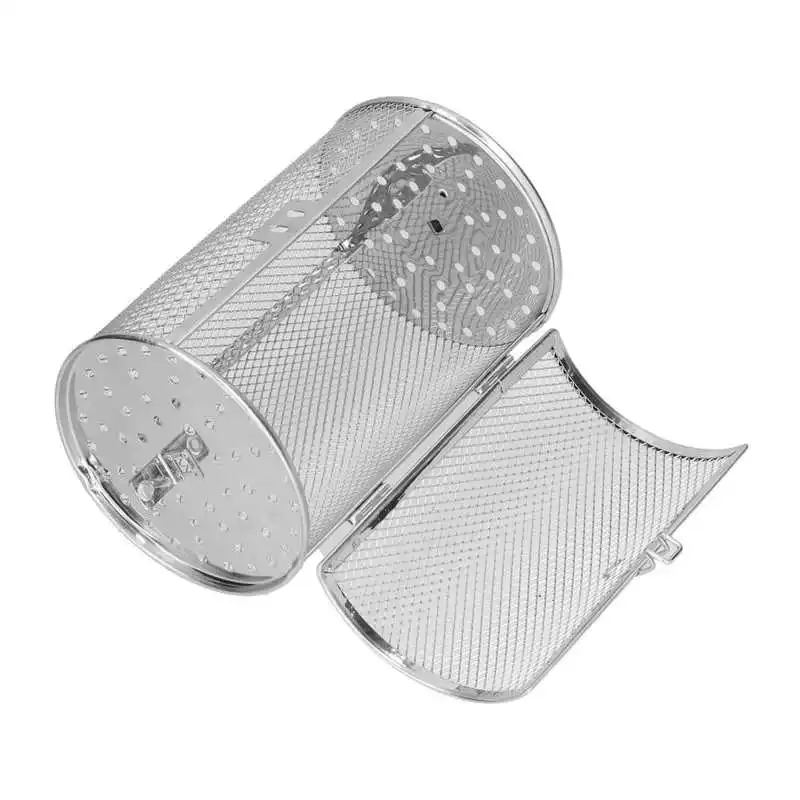 360 Degree Rotatable Fryer Basket Stainless Steel Air Fryer Cage Baking Tool for Kitchen Electric Oven 12x12x18cm