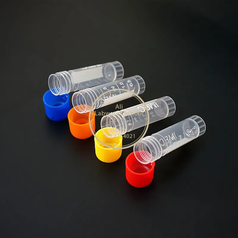 24/50Pcs 1.8ml(2ml) Cryovial Plastic Test Tubes Cryo Vial Freezing Tube Cold Storage Tube With Gasket plastic test tubes centrifuge tube