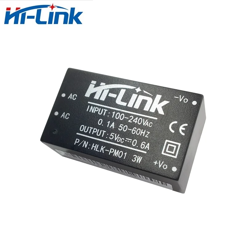 하이 링크 핫 세일 50 개 로트 HLK-PM01 AC DC 220V  5V 600mA 미니 절연 스텝 다운 전원 공급 장치 모듈 컨버터