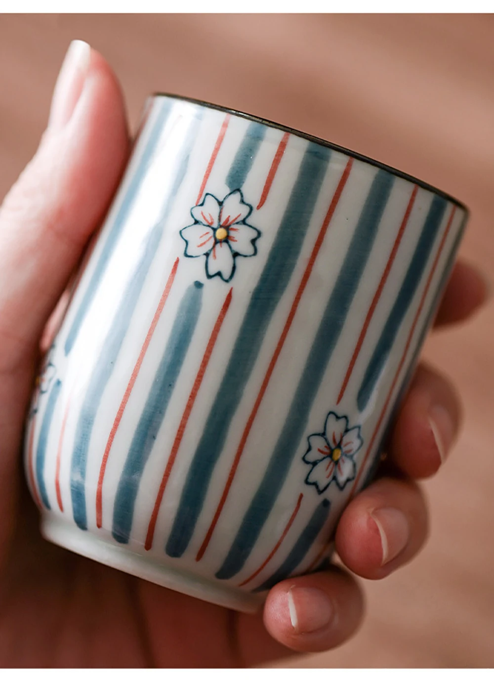 Set Sake Giapponese In Ceramica Uziqueif - 4 Tazze Da 40 Ml E 1 Pentola Da 130 Ml, Decorazione Blu - Foto 7