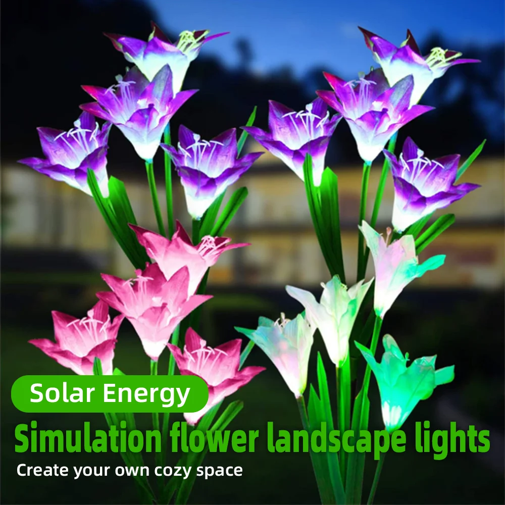 

LED Solar lights Camping lights Party light Garden Light Decoration Light Lawn Lamp Landscape light Lily Rose Light Flower Light
