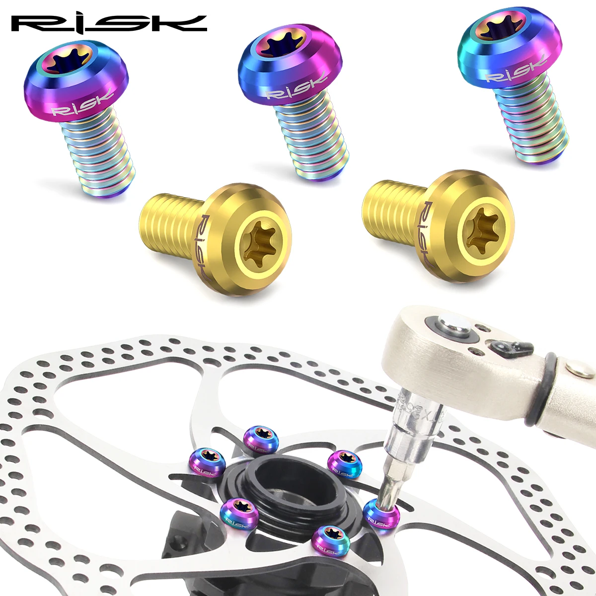 Mountain Bike T25 Disc Screw M5x10 Plum Blossom Disc Brake Fixing Screw Titanium Alloy Bicycle Brake Screws