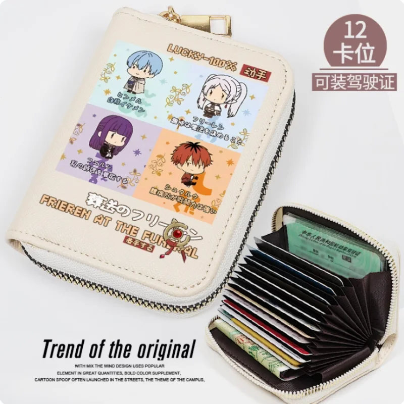 Frieren at the Funeral  Anime Himmel Fashion Wallet PU Purse Card Coin Zipper Cash Holder Bag Cosplay Gift B686