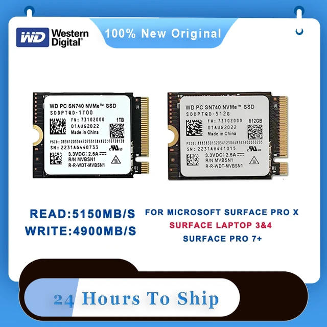 Western Digital WD SN740 2TB 1TB 512GB M.2 SSD 2230 NVMe PCIe Gen 4x4 SSD  for Microsoft Surface ProX Surface Laptop 3 Steam Deck - AliExpress