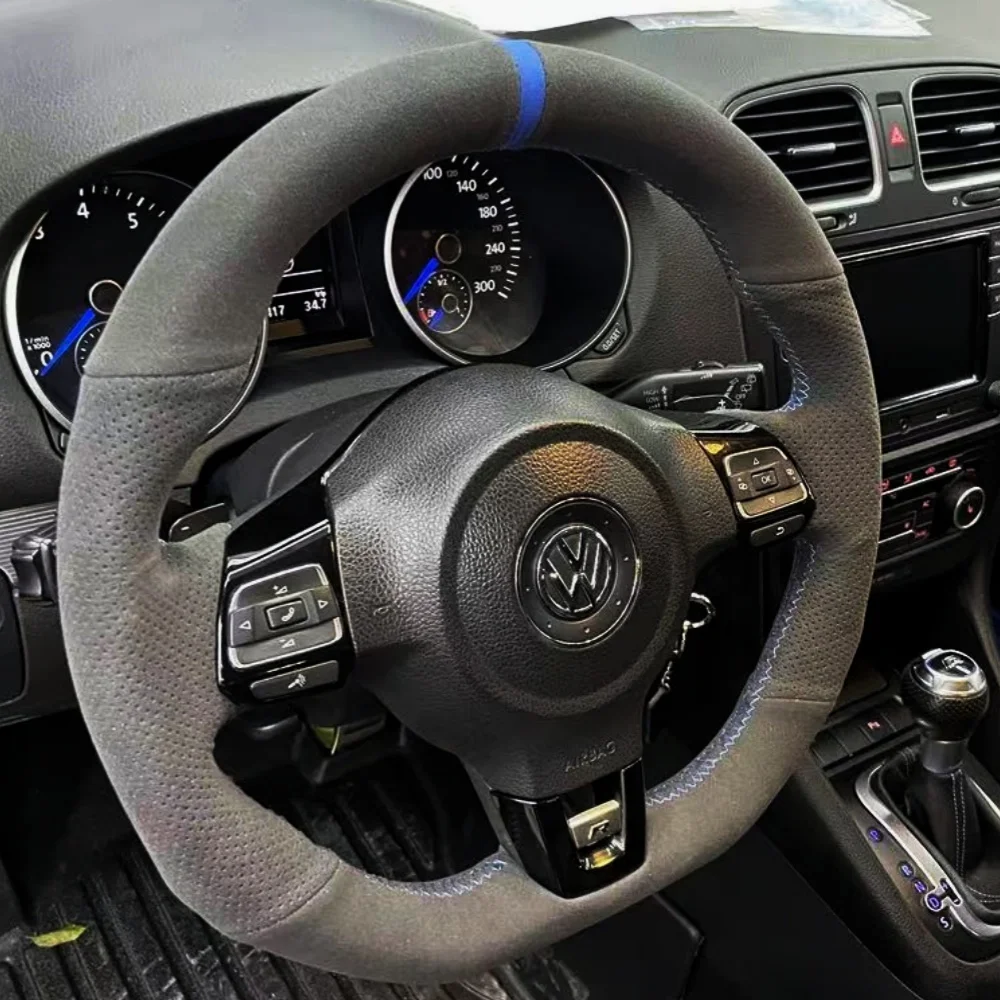 Custom Auto Lenkrad abdeckung Anti-Rutsch-Wildleder für Volkswagen Golf 6 gti mk6 vw Polo gti Scirocco Avant Lenk wickel