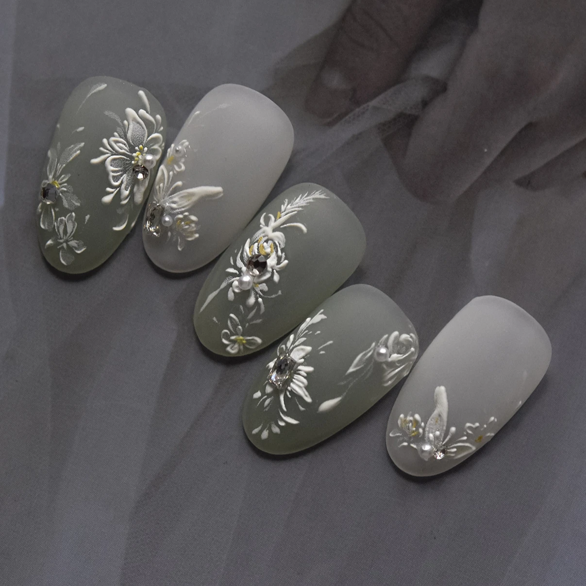 Petal Numerous Flowers Luxuriant Plant Garden Yellow Stamen Charming 5D Soft Relief Adhesive Nail Art Sticker 3D Manicure Decals,nail stickers,nail art tools,nail art decoration,nail decals