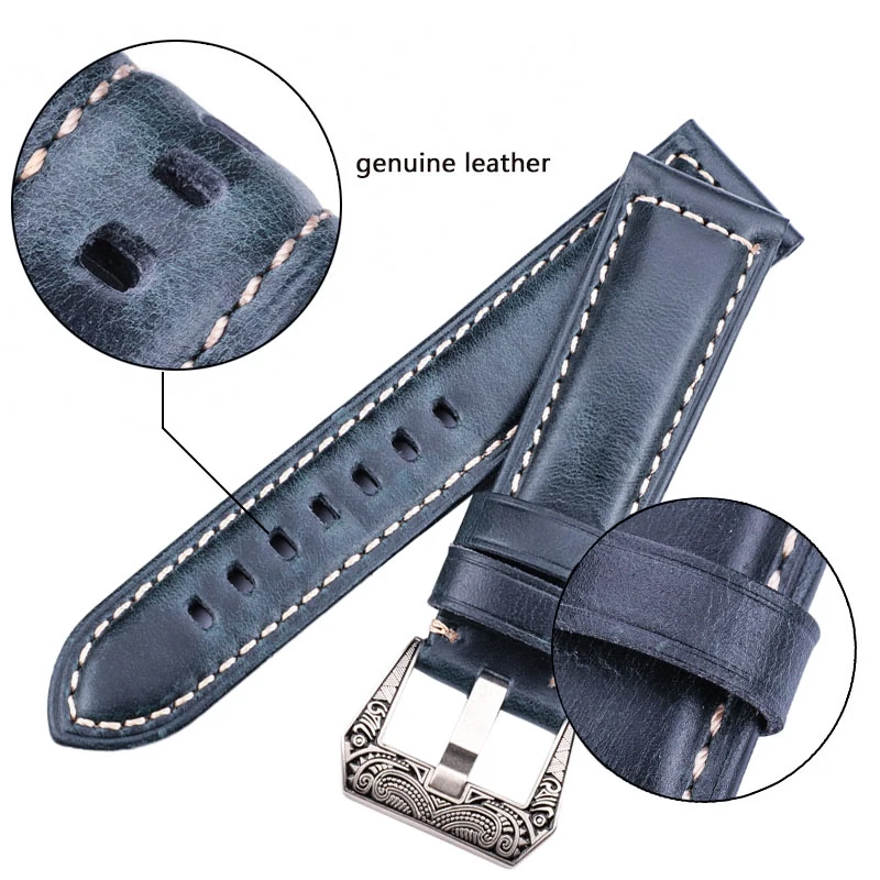 Elegant Multicolor Genuine Leather Watch Band Bracelet