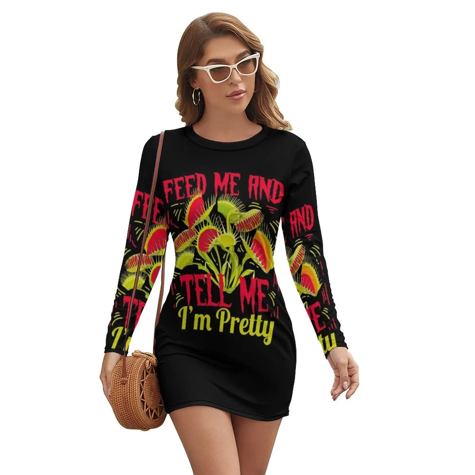 

Venus Fly Trap Related Succs Inspired Long-sleeved Dress Woman's evening dress dress summer Women's evening