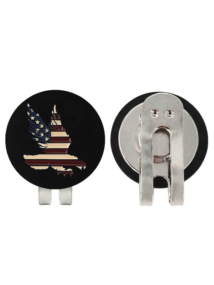 Pack 1 Pcs Metal Black Golf Ball Marker With Magnetic Hat Clip New Gesture Design Golf Mark