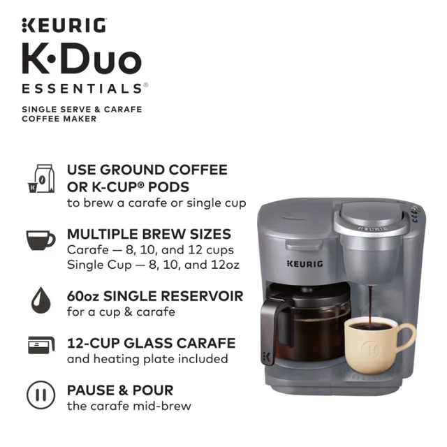 2-Way Coffee Maker, Compatible with K-Cup Pods or Grounds, Combo, Single  Serve & Full 12c Pot, Black - Fast Brewing coffee maker - AliExpress