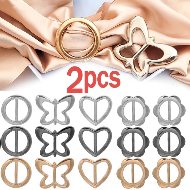 2pcs Ladies Cross Scarf Clips,scarf Ring Three Ring Clasp Fashion,scarf  Ring Scarf Clasp Silk Scarf,triple Slide Jewelry