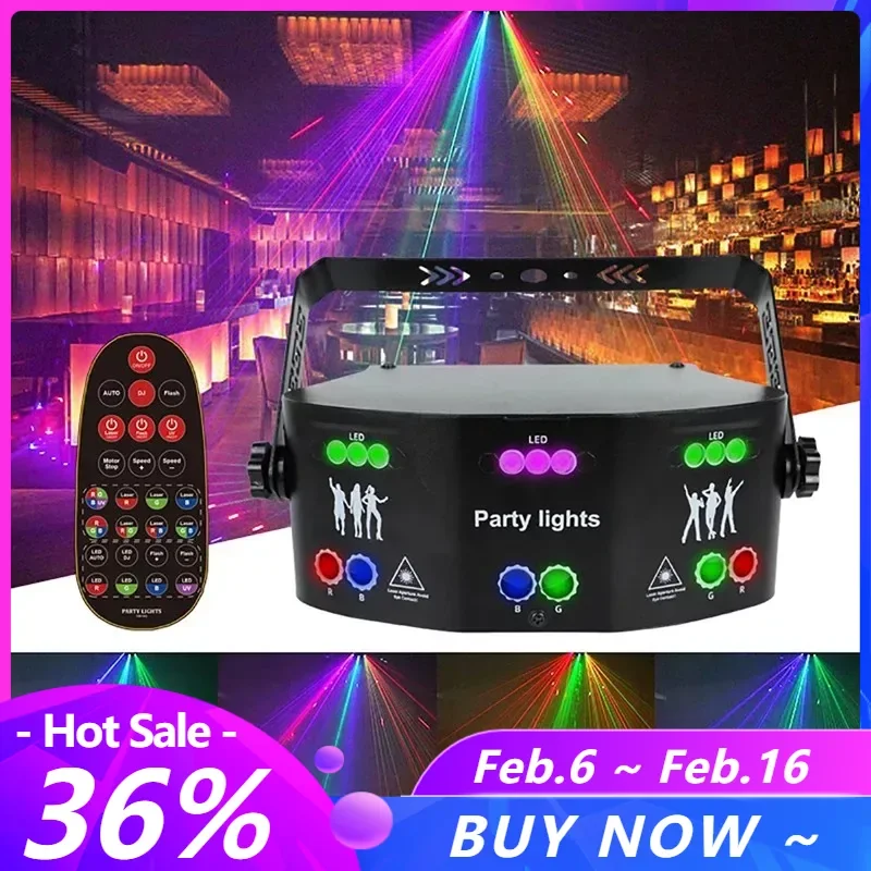 15Eyes Stage Laser Stroboscopico Dmx Dj Disco Led Proiettore Light Music Party Spotlight Stage Lights Effetto Per Sala Da Ballo