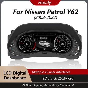Panel de Instrumentos Digital para Nissan Patrol Y62 2008-2022, Velocímetro, Pantalla HD de 12.3 Pulgadas 1920*720, Conexión Plug-and-Play 1