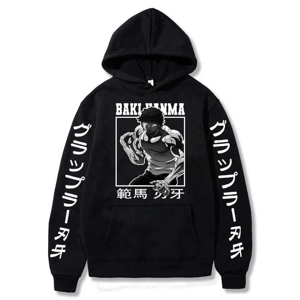 

Anime Baki Hanma The Grappler Hoodies Ogre Mode Yujiro Gym Hooded Sweatshirts Men Women's Oversized Hoodies Fashion Streetwear