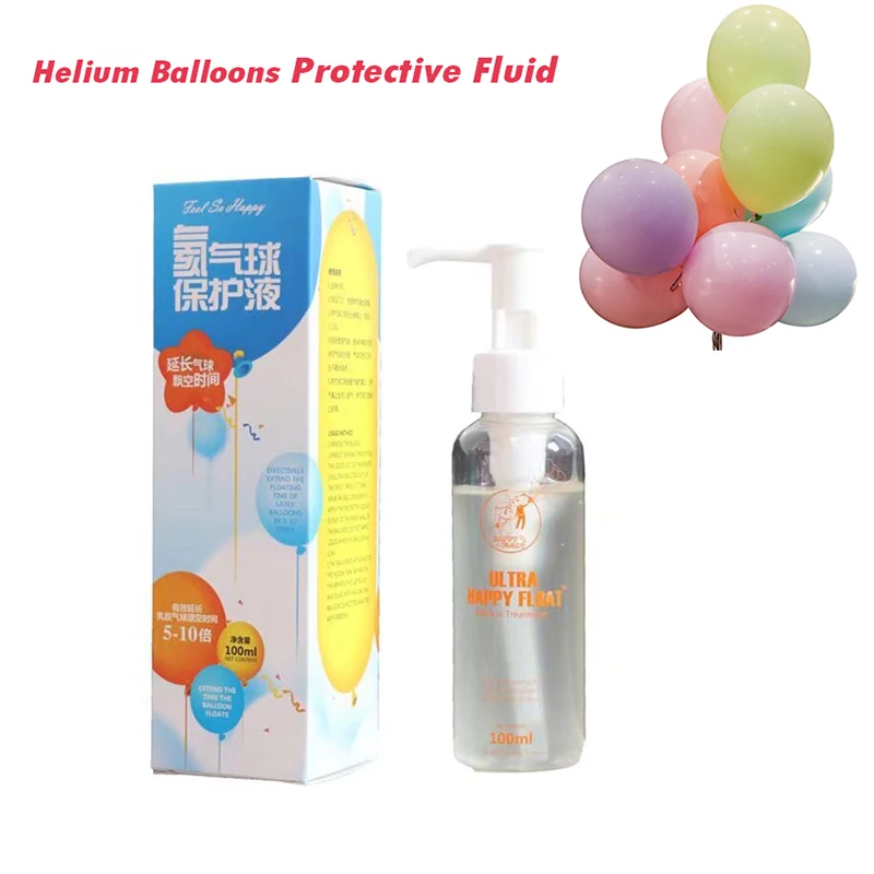 친환경 헬륨 풍선 보호 유체, 펌프 포함, 부식 방지, 전문 홈 파티, 부양 시간 연장, 100ml