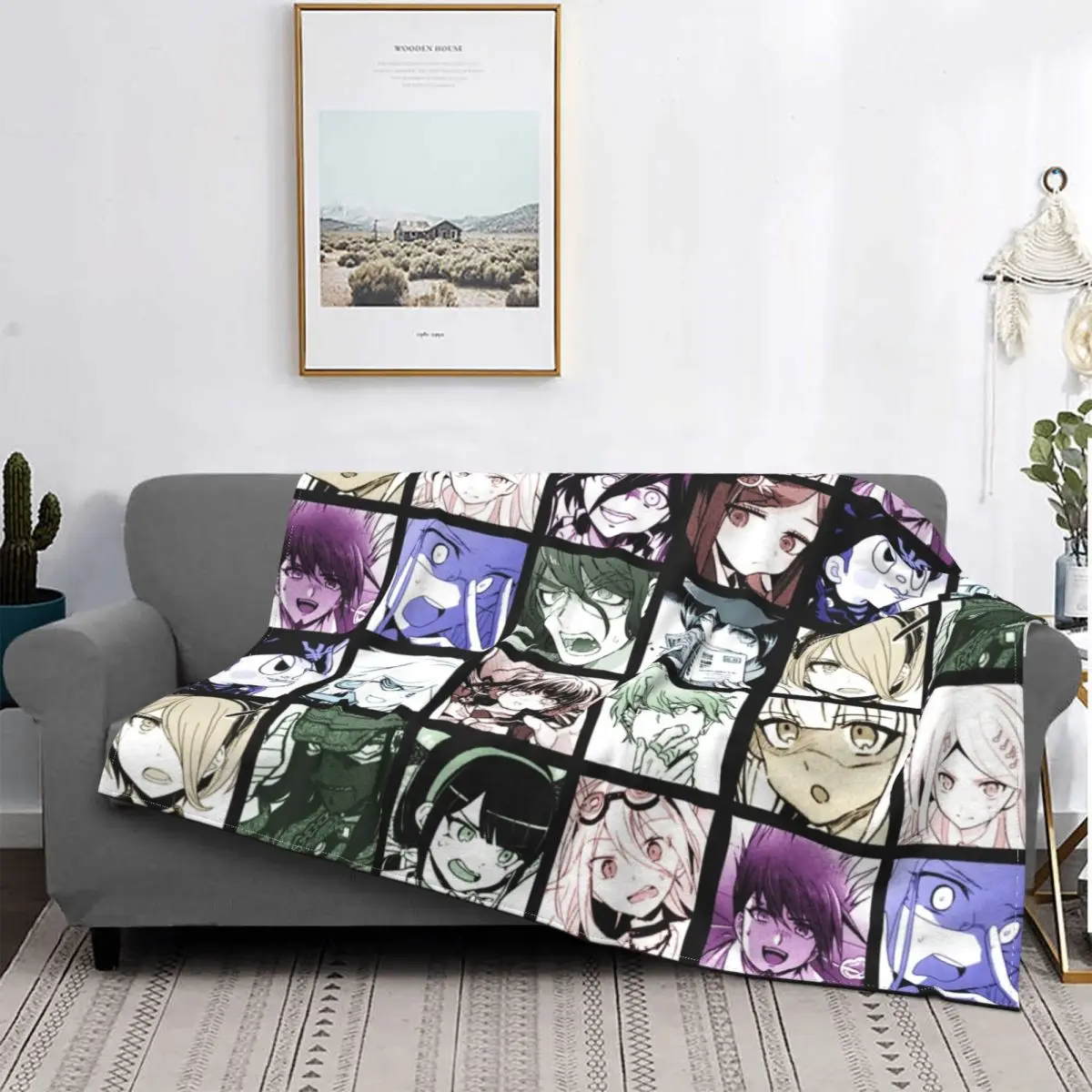 

Danganronpa Manga Collection Knitted Blankets Flannel shuichi saihara amami Soft Throw Blanket for Car Sofa Couch Bedroom Quilt