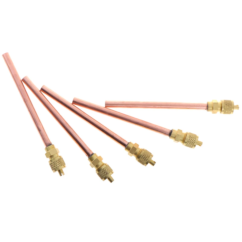 5pcs/lot 1/4" SAE 1/4" OD 4" Stem Strong Core AC Air Conditioner Refrigeration Access Valve Service/Access Valve