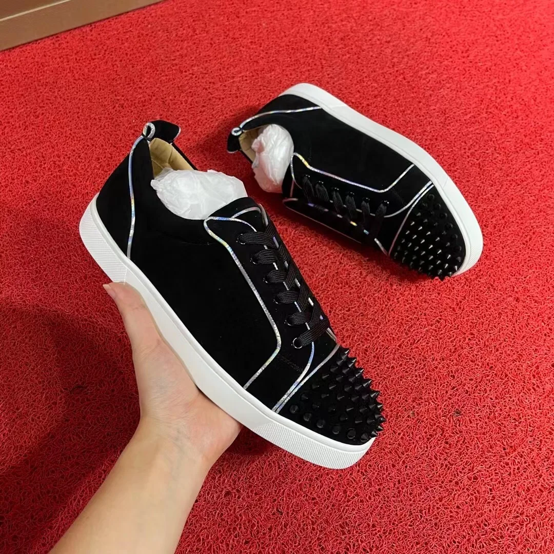 

Men's Sneakers Casual Red Sole Shoes for Men Platform Luxury Designer Black Shoes