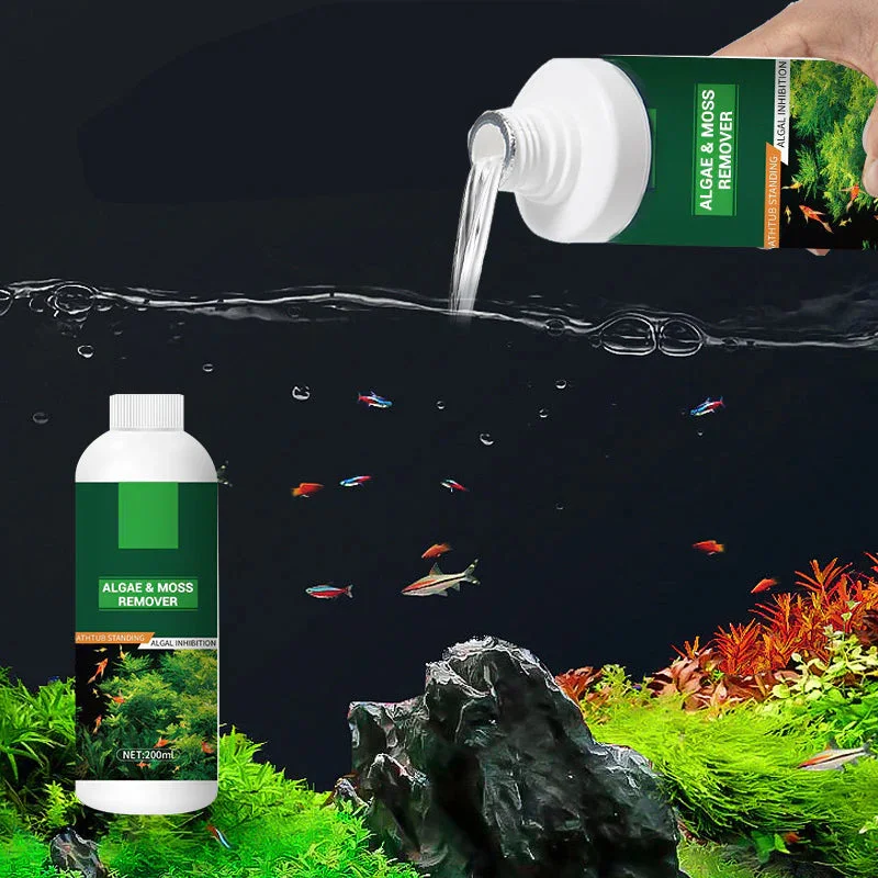 200ml Algae & Moss Remover For Fish Tank Aquarium Fish Tank Cleaning Agent Safe Water Purification Aquatic Cleaning Tools