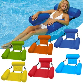 PVC Summer Inflatable Foldable Ring Row Swimming Pool Water Hammock Air Mattresses Bed Beach Water Sports swimning Pool Mat 1