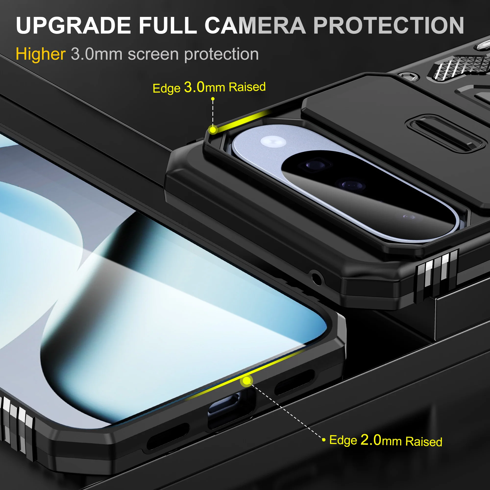Rugged Protective Case with Bracket Ring Holder