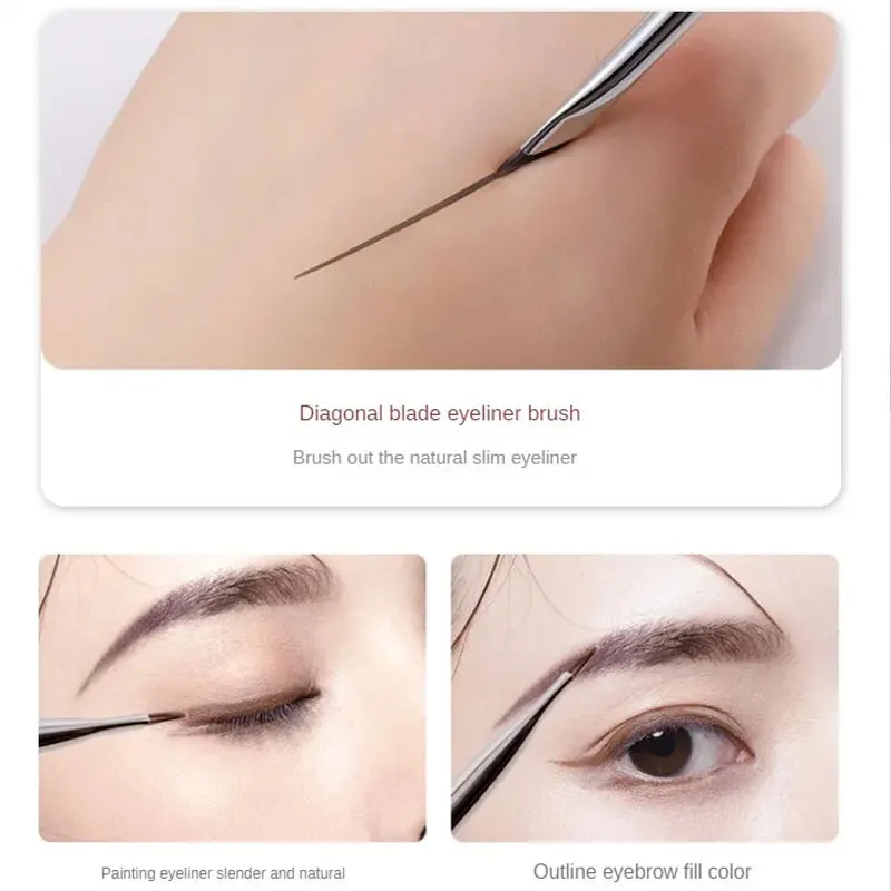 Upgrade Blade Eyeliner Ultra Thin Fine Angle Flat Eyebrow Brush Under The Eyes Place Makeup Brush Precise Detail Brush
