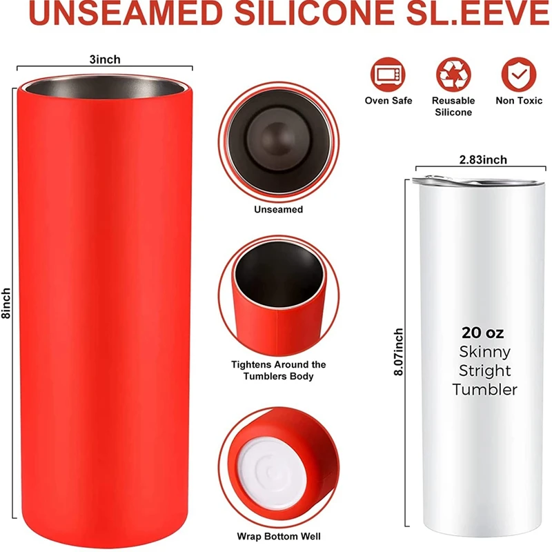 20oz Silicone Tumbler Wrap - Reusable