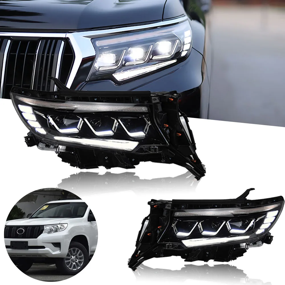 

Передняя фара для Toyota Prado LC150, светодиодные фары 2018-2020, передняя фара, автостайлинг, аксессуары для автомобиля