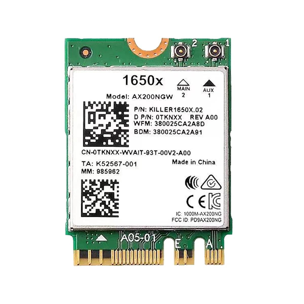

Для 1650X Wi-Fi карты AX200 AX200NGW 3000 Мбит/с 2,4G 5G WiFi 6 + BT 5,1 гигабитная беспроводная сетевая карта с поддержкой Win11