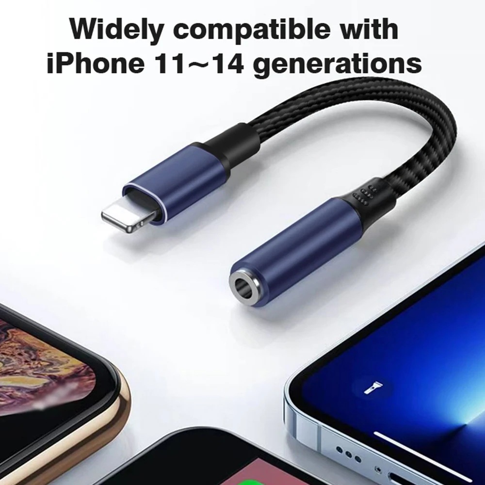 Lightning to Headphone Adapter Lightning to 3.5 mm Headphone Jack Adapter for iPhone Aux Adapter Converter Dongle Audio Cable for iPhone 14 13 12 11 X XS 8 7
