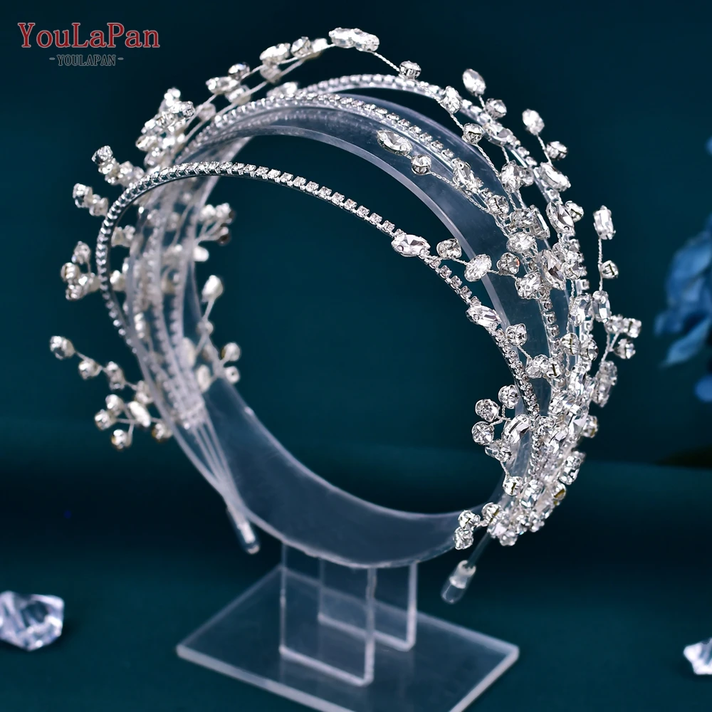 YouLaPan Rhinestone Headpiece Bridal Hairband Women Tiara Wedding Hair Accessories Bride Headwear Party Head Hoop for Girl HP381