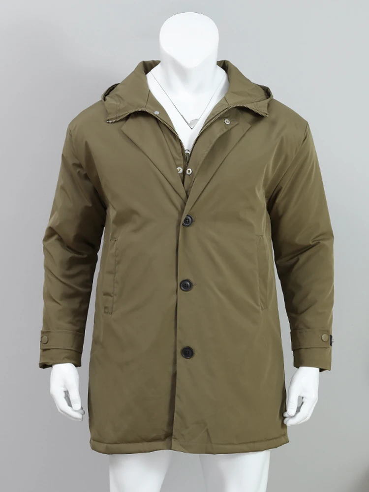 Trench Coat Men Casual Loose Large Size Trench Coat Autumn Street Warm Male Outcoat