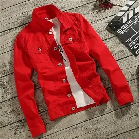 thumbnail image 1 of Abrigo vaquero para hombre, chaqueta vaquera gris estilo hip hop de otoño, ropa de abrigo lavada de corte entallado para hombre, marca de moda, talla grande L al precio más bajo G, 1 of 5