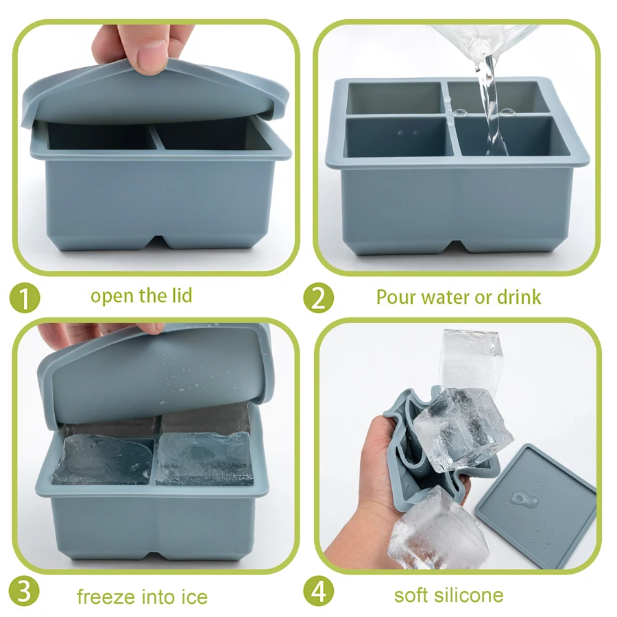 100% Food Grade Silicone Ice Cube Ice Cube Popsicle Mold Maker Shape Easy to Remove Tray Fade Resistant Summer Cbe