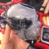 Skull Stone Natural Black Agate Geode Crystal Cranium Mineral Fengshui Reiki Meditation Energy Home Decor For Room 6
