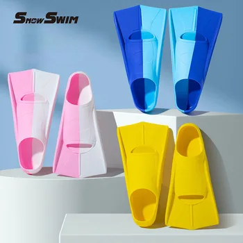 Professional Silicone Swimming Flippers – Adult & Children Diving Training Frog Shoes 1