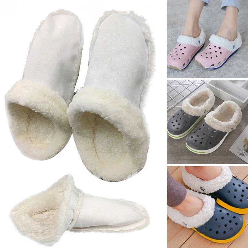 1 Pair Winter Warm Shoe Cover Inserts Replacement Fur Insoles Removable Soft Thickened Shoes Liners Plush Cover Accessories 2