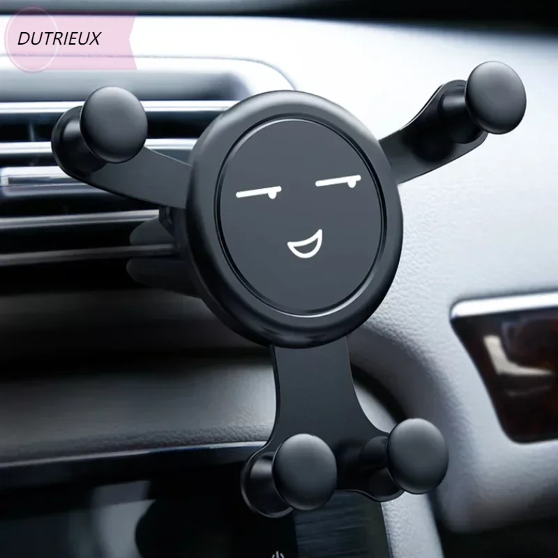 

Gravity Car Phone Holder Air Vent Clip Smile Face Mount Mobile Cell Stand GPS Support For iPhone 12 13 14 Pro Max Xiaomi Samsung